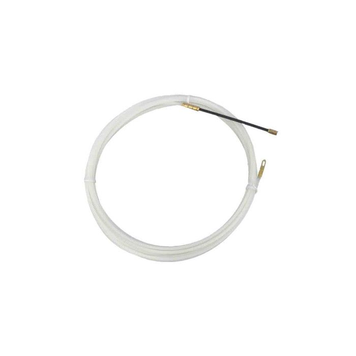 Fir de tragere - Nailon - Ø3mm - Lungime 25m - Culoare Alb - Cap de ghidare cu arc