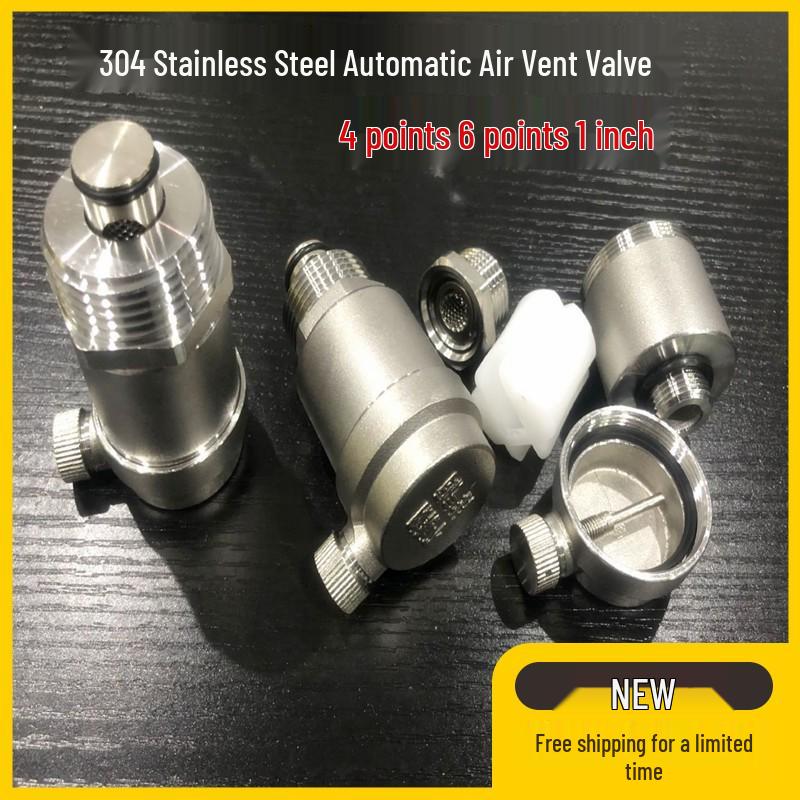 304 Stainless Steel Threaded Female Automatic Exhaust Valve for Water Pipeline - Sizes: 1/2", 3/4", 1