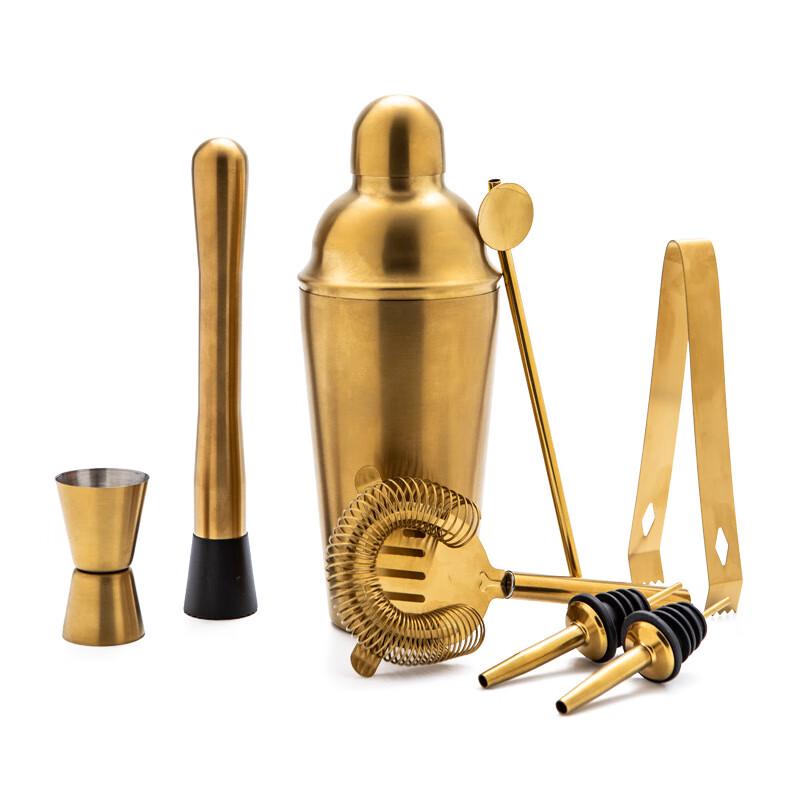 Professional 9-Piece Vacuum Plated Cocktail Shaker Set