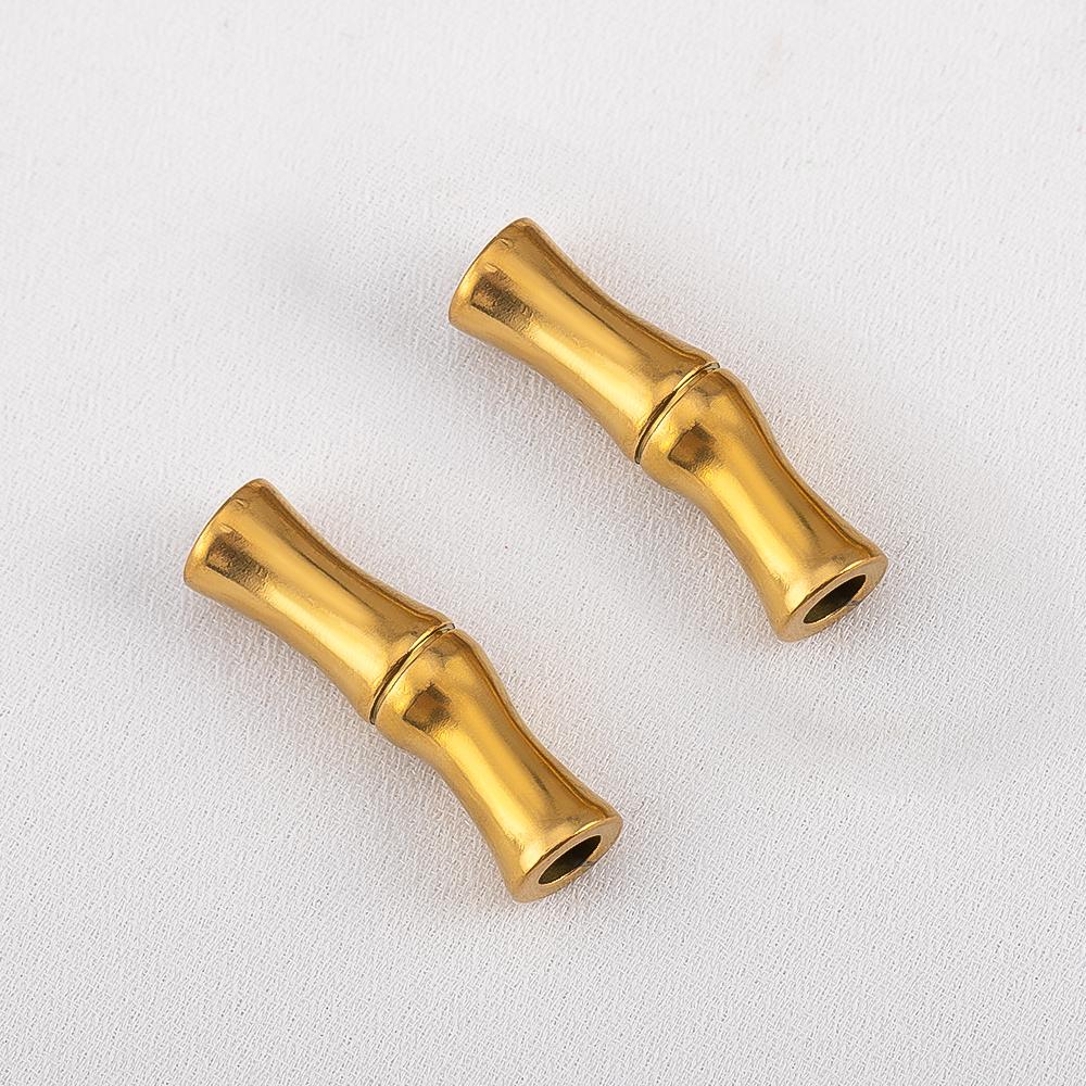 2pcs 5pcs Stainless Steel Connector Curved Slub Tube Jewelry Making Gold Color Straight Beads Bracelet Necklace Jewelry Finding