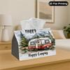 1pc Happy Camping Trailer Forest Mountain Decorative Tissue Box, Suitable for Home, Cars, Kitchens, Bathrooms, Polyester Tissue Box for Daily Use, Tab