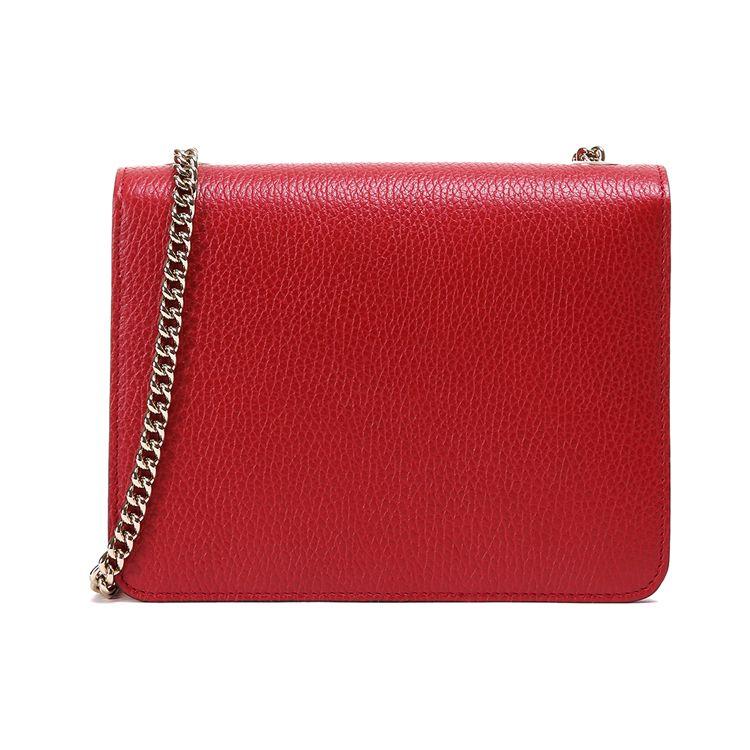 Gucci Gold Double G Chain Shoulder Strap Crossbody Accordion Bag Women Shoulder Bag Red 510304-CAO0G-6420