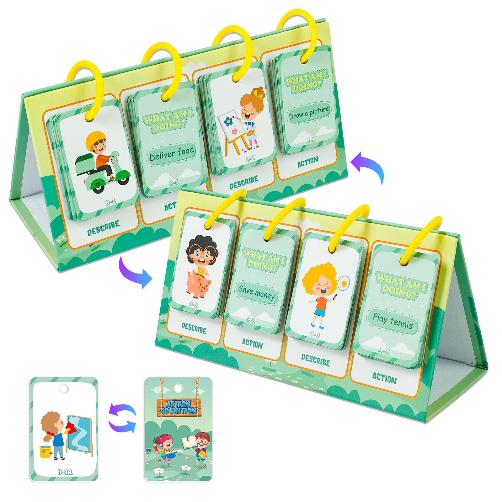 

96 ШТ. Картки для розвитку дії та пізнання, Настільна модель, Навчальна картка, Тренування мислення, Вивчення англійської мови, Флеш-картка, Дитячі розвиваючі іграшки