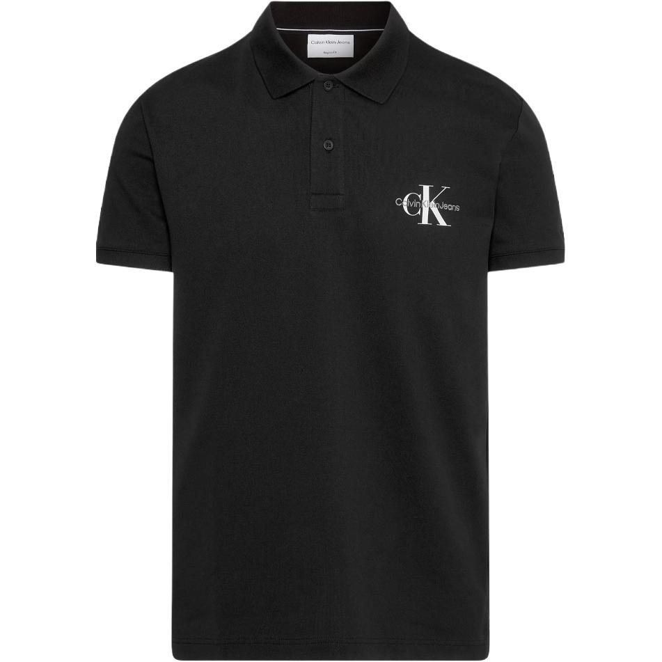 

Рубашка поло прямого кроя с коротким рукавом и вышитым логотипом Calvin Klein, мужская черная рубашка поло J30J323395-BEH M
