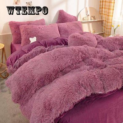 King Size/Queen Size/Twin Size Winterbettrock Bettbezug Kissenbezug Vierteiliges Set Verdickung Warmes Schlafzimmer Einfache Bettwäsche Hochwertiger Winter