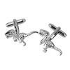 2 Pcs Men's Silver Tyrannosaurs Rex Shape Cufflinks Shirt Cuff Links Wedding