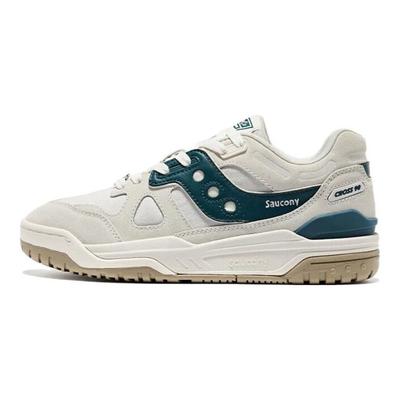 Cross 90 Pu Round Toe Lace-Up Wear-Resistant Non-Slip Low-Top Skate Shoes Unisex Skate Shoes White Green S79035-8