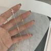 New 925 Sterling Silver Cross Necklace Charm Simple Style Woman Pendant Choker Birthday Gift for Friends Exquisite Jewelry