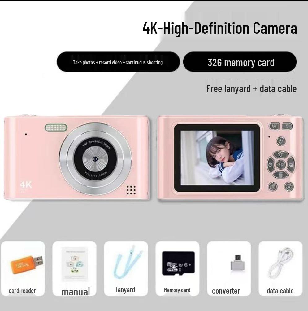 Retro 4K HD Portable CCD Camera for Students & Travel