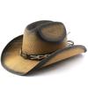Outdoor Travel Sun Hat Rolled Brim Western Cowboy Hat Outdoor Sun Protection Hat Fishing Hat Straw Hat Summer