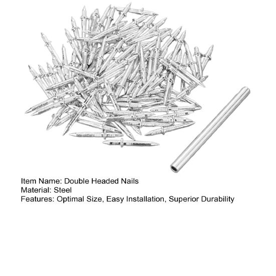 100 шт. Цвяхи з подвійною головкою Легкий монтаж Двосторонні безшовні цвяхи для плінтуса зі спеціальним інструментом-втулкою