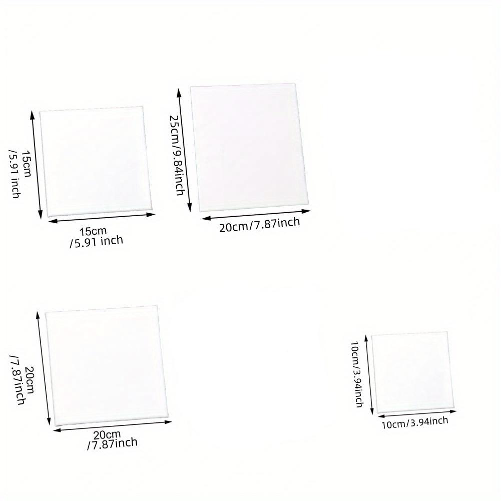 4pcs/set Canvas Boards for Painting 100% Cotton Acid Free Blank Canvas Panels for Oil Paint