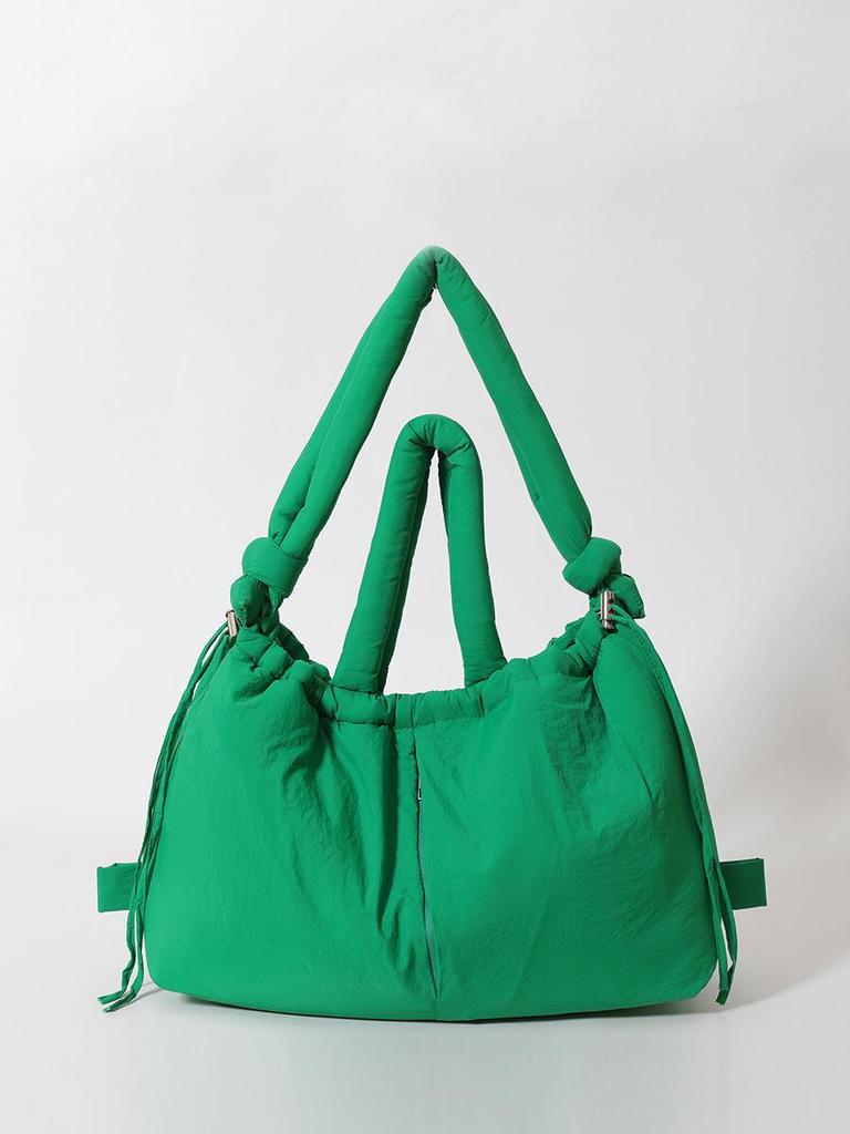 Women's Puffy Drawstring Shoulder Bag: Large Capacity Down-Filled Nylon Crossbody Cloud Bag