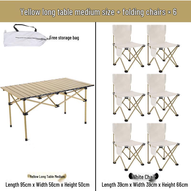 Portable Outdoor Table & Backrest Chair Set - Multifunctional, Casual, and Comfortable for Outdoors & Dorms