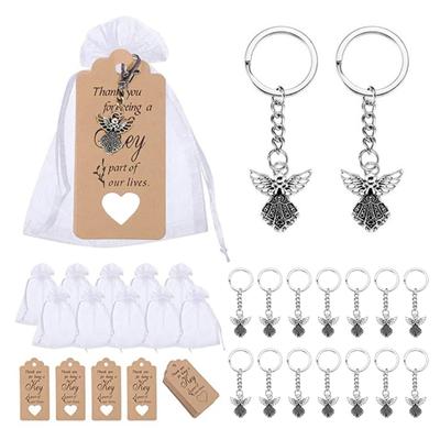 30Pieces Novel Fashion Angel Keyring Alloy Pendant Wedding Birthday Party Kids Shower Baptism Communion Keychain