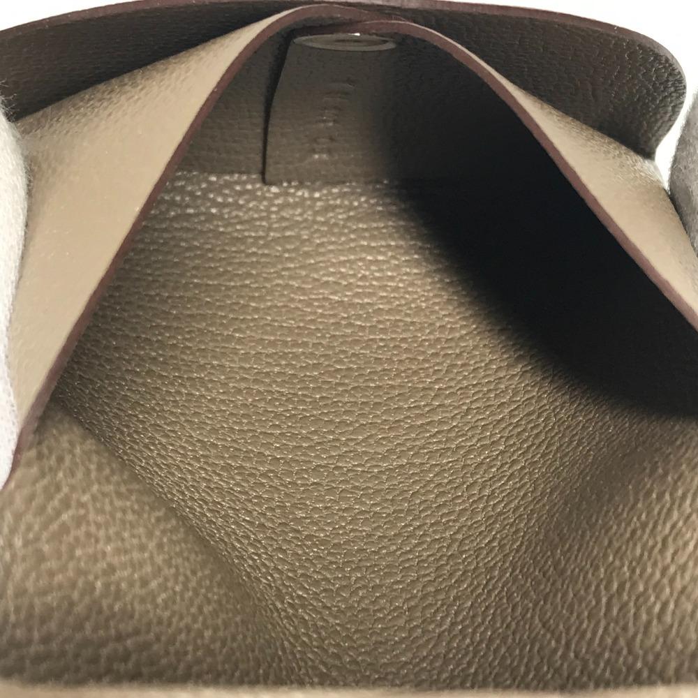 HERMES Bastia Wallet Coin Case Square coin purse Chevre Etoupe gray Unused