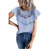Spring Summer Lace Women's Vest Ruffled Round Collar Loose Top Women
