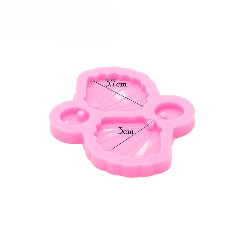 Bright Resin Art diy Earring shell Mould  Resin Silicon Mold keyring  DIY Epoxy Jewellery Making