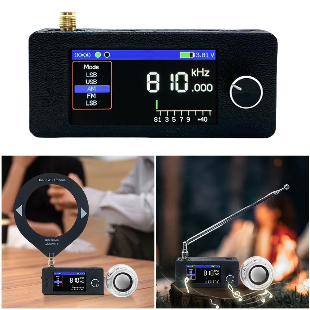 SI4732 Mini Radio 0.5-108mhz LSB USB AM FM All Band Radio Receiver 1.9inch IPS Screen HF SW MW VHF Radio with External Speaker
