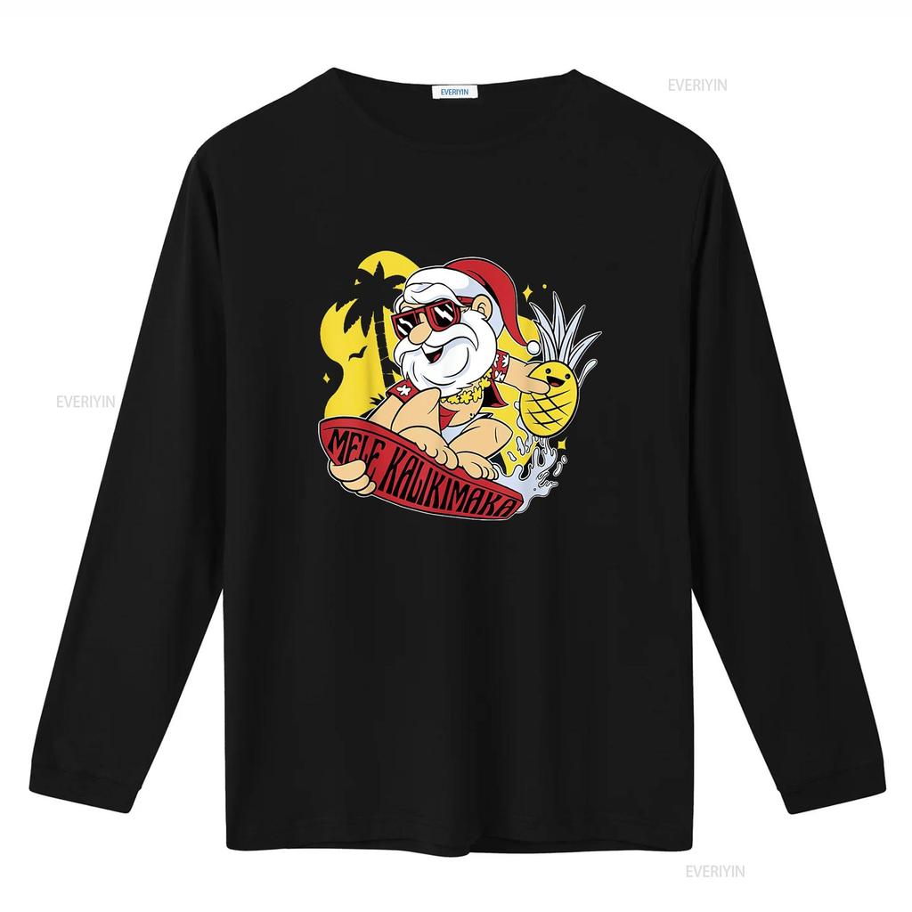 Mele Kalikimaka Santa Hawaiian Christmas In July s T Shirt vintage Washed Breathable Slightly Stylish Top For Everyday Wear