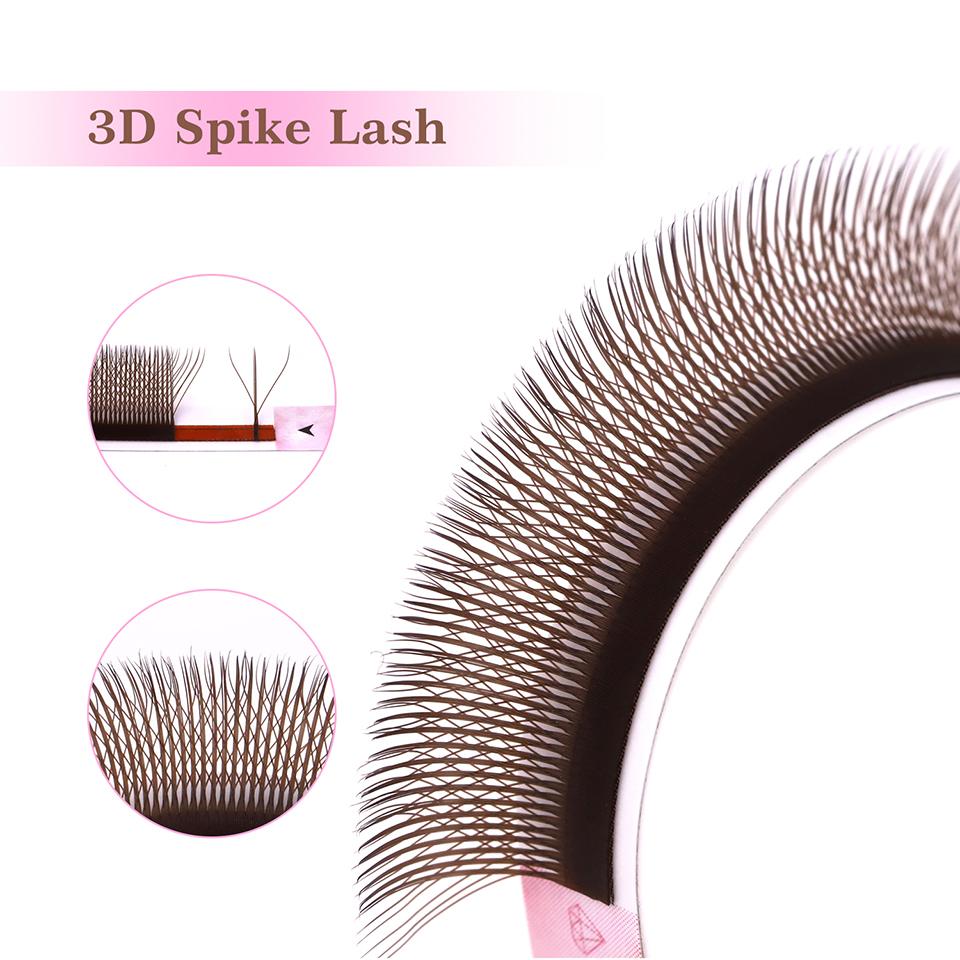NEW Brown 3D Fairy W Shaped Eyelash Extension Wispy 3D Spike Lashes Premium Premade Bloom Fan 2D 4D 5DW Clover Lashes Hand-Woven