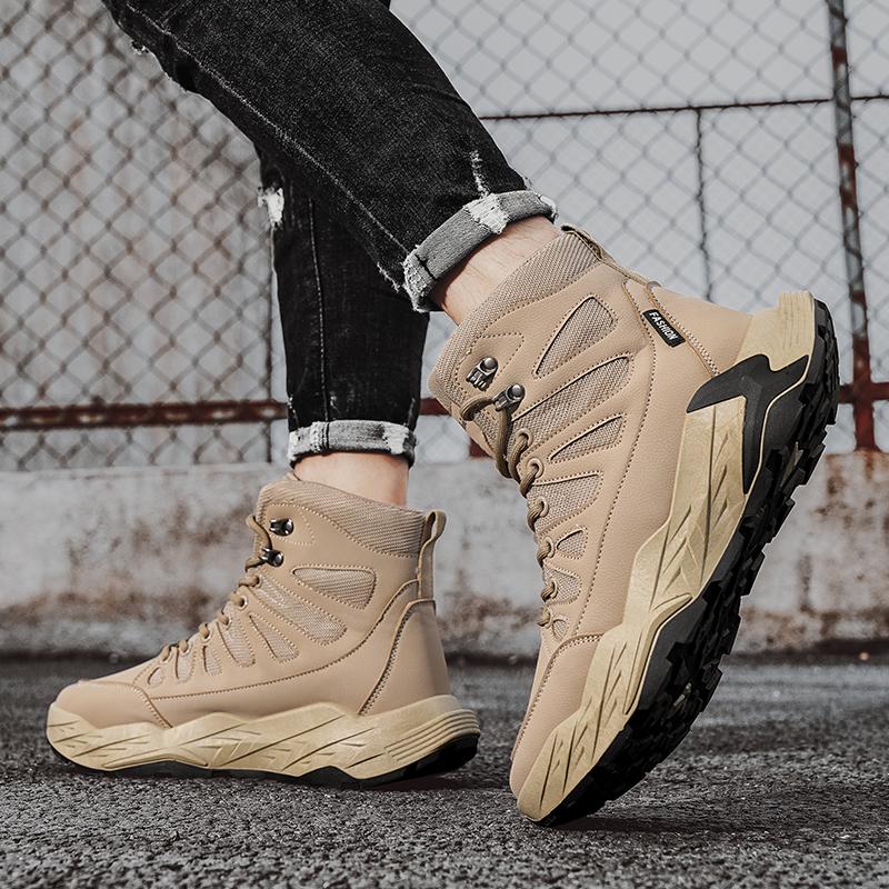 Autumn Winter High Top Tactical Boots Outdoor Climbing Training Shoes Men Hiking Camping Ultralight Breathable Ankle Boots New