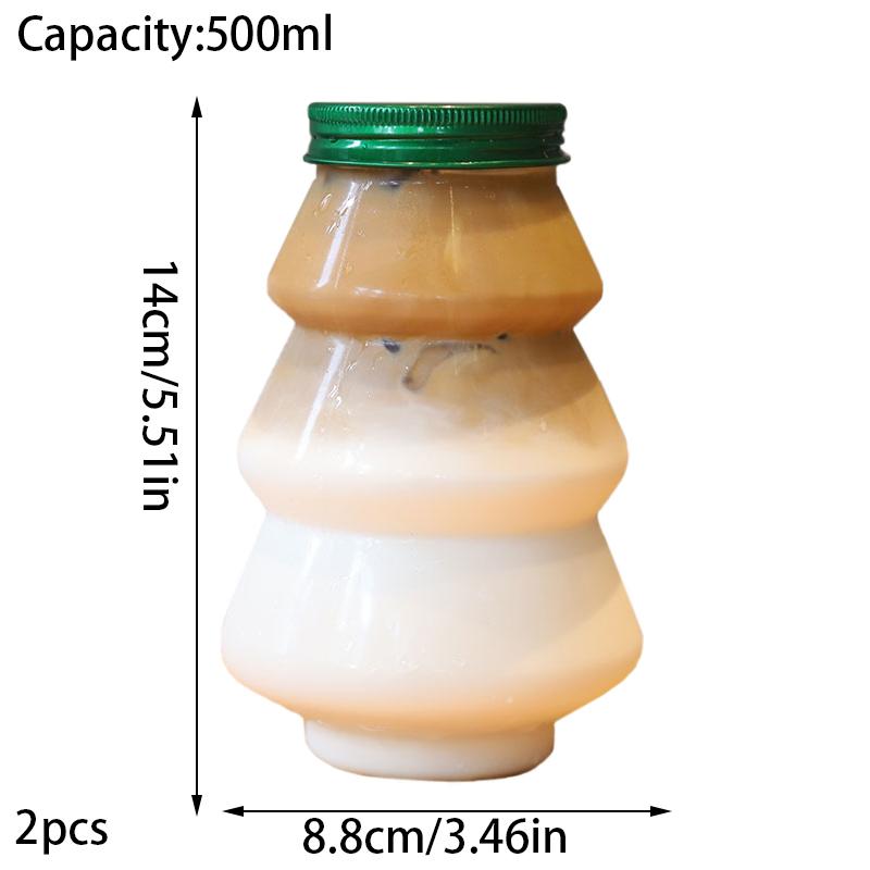 

2 шт. Рождественская елка пластиковая бутылка многоразовая бутылка для воды для молока чая и кофе рождественская банка для конфет 2pcs