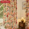 1 Stück Nuan Serie Vintage Blumenvogel-Druck Verdunkelungsvorhang Landhausstil Dicke Fenstergardinen für Schlafzimmer Wohnzimmer Heimdekoration