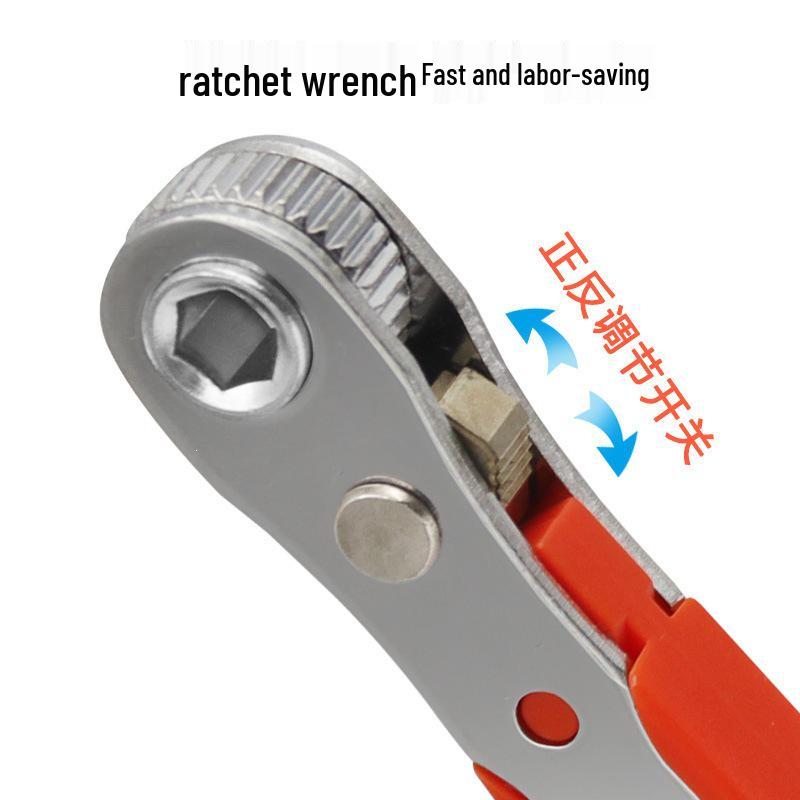 Magnetic Mini 36-Tooth Plastic Ratchet Wrench with Reversible Quick Adjust Ring