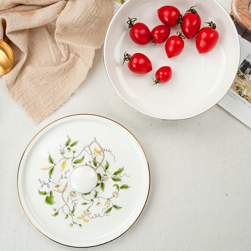 7-inch Tangshan Bone China Deep Serving Bowl with Lid