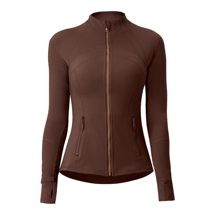 

2024 Золотая женская куртка для йоги на открытом воздухе с воротником-стойкой L