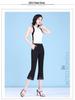 Women's High Waist Lace Flare Pants - White, Elastic, Plus Size, Slimming, Casual, Thin, Seven-Point Length, Summer Style