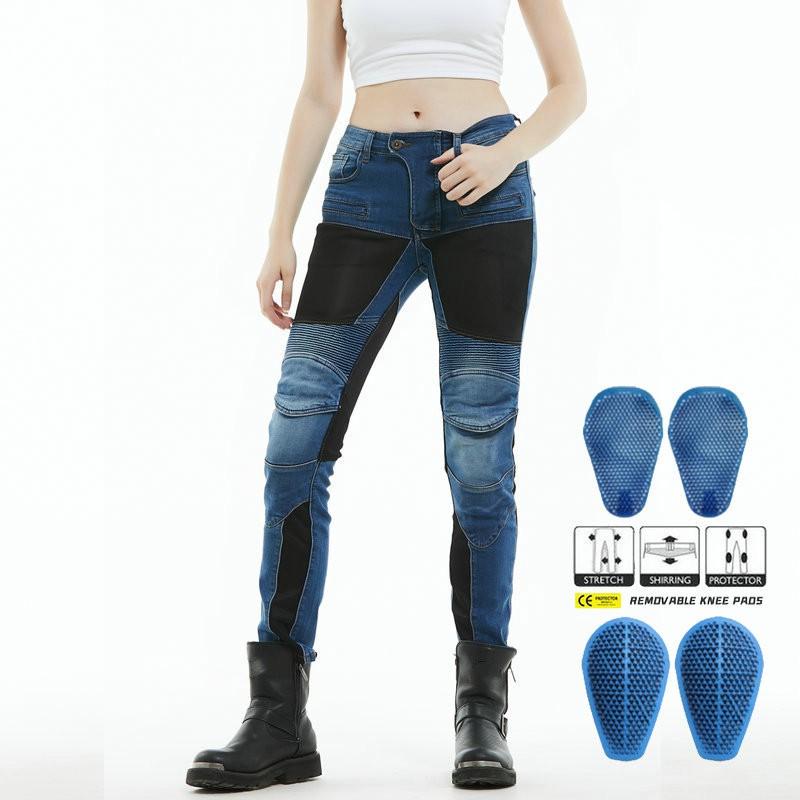 Womens Motorcycle Riding Pants With Mesh Ventilation Silicone Padding Bike Touring