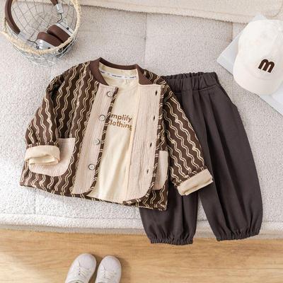 Boys' 2025 Spring & Autumn Fashionable Three-Piece Toddler Outfit Set