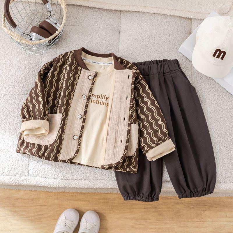 Jungen 2025 Frühling & Herbst Modisches Dreiteiliges Kleinkind-Outfit-Set