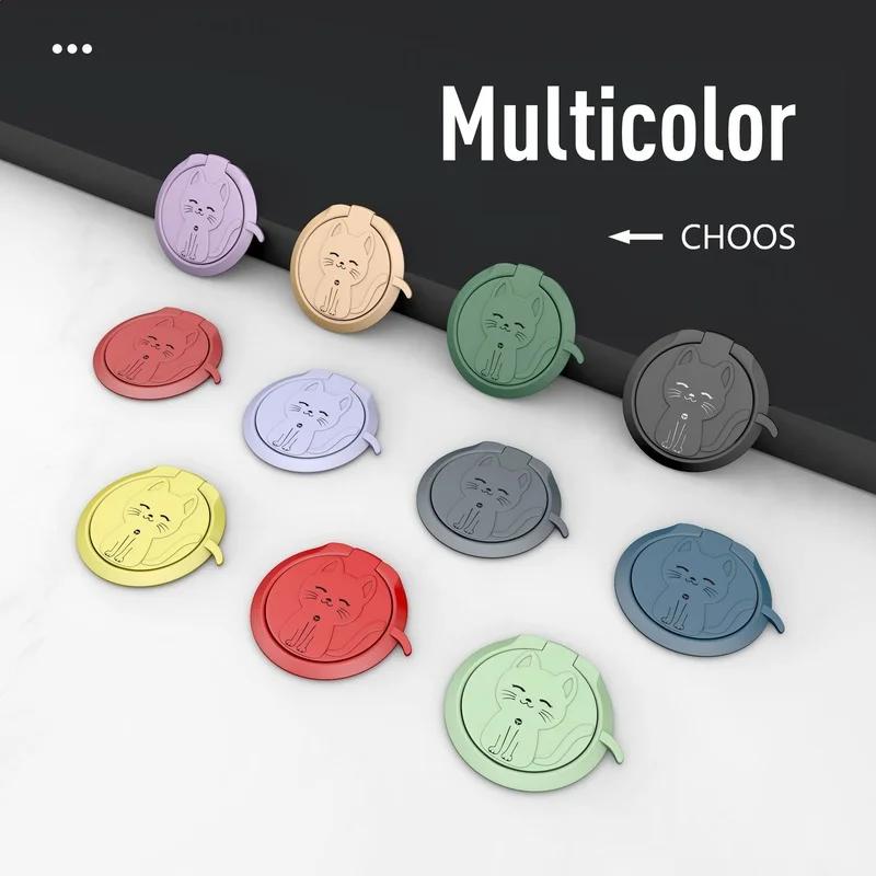 Niedlicher Cartoon Katze Handy Fingerringhalter Runde Halterung Telefonständer für IPhone 15 Samsung Huawei Xiaomi Handyzubehör