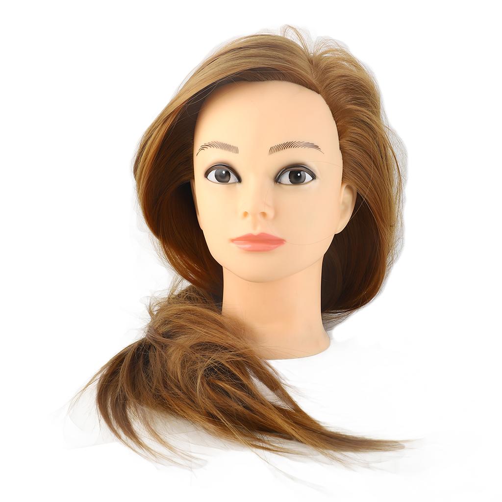 Mannequin Head Practice Manikin Cosmetology Doll Hairstyling Training Head with Hair