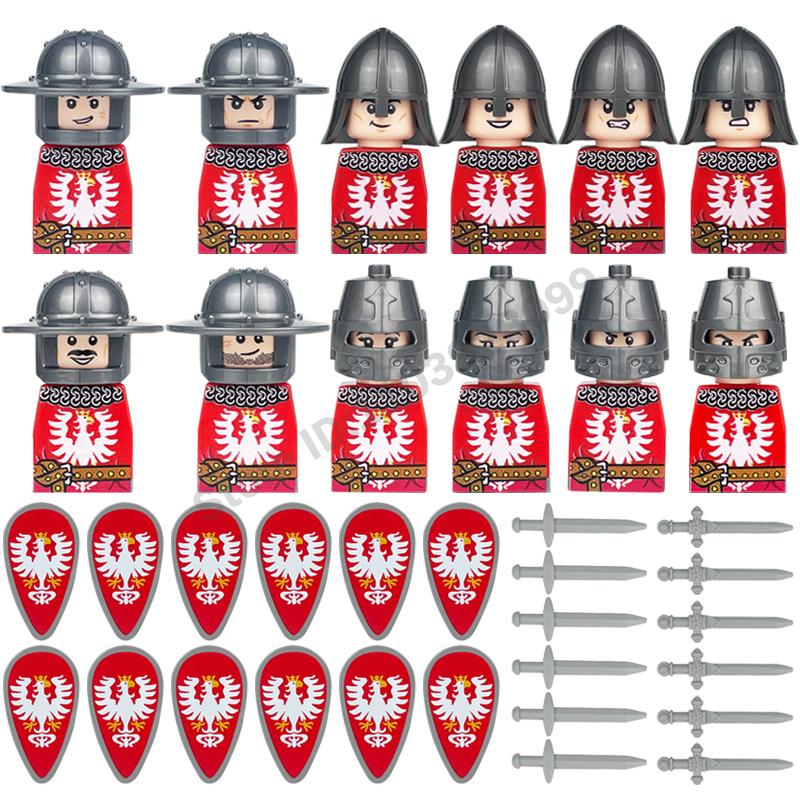 Medieval Military Building Blocks Roman Officer Soldier Knight Imperial Army Head Of State Elf Hunter Lion King War Horse Brick