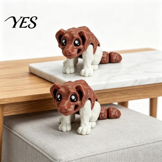 Desktop Decorative Sculpture Articulated Dog Figurine, 3D Printed Cute Puppy with Movable Joints, Decoration Colorful Desk Pet for Home Office, Stress