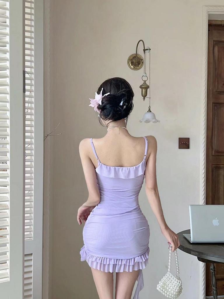 Stylish Sexy French Mesh Dress: Slimming, Figure-Hugging Mini Skirt
