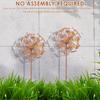 2Pcs Metal Decorative Garden Stakes Flower Patio Balcony Planter Garden Decor Home Yard Outdoor Rusty Finish Fence Decor