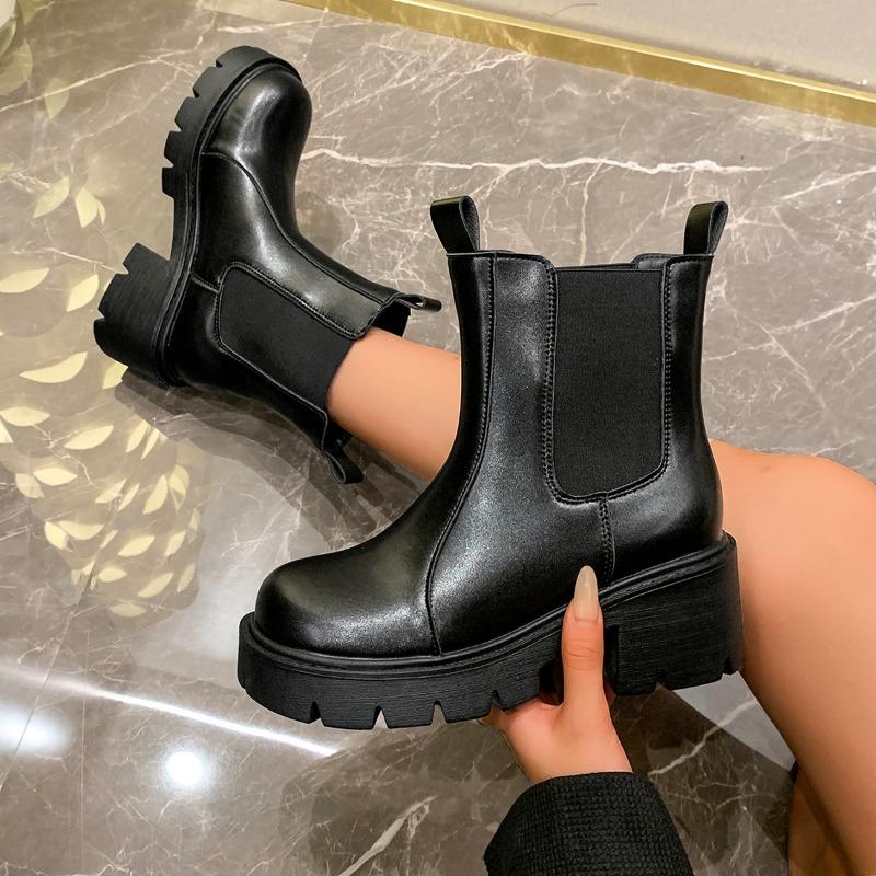 Fashion Outdoors 2024 High Quality Women's Boots Thick-soled New Winter Round Head Fashion Casual Comfortable Boots Botines Mujer