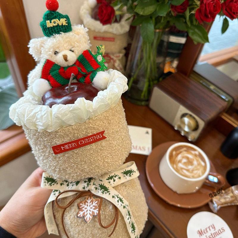 Capybara Christmas Keychain Cute Red Scarf Bear Doll Keyring Hanging Mobile Phones Bag Pendant Christmas Party Small Gifts Decor