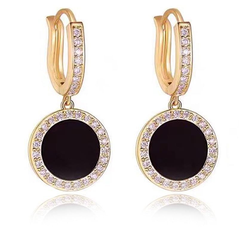 

WICKM four leaf clover zirconia earrings ladies Popularity Compatible with metal allergies ring earrings 18k gold fashionable Swaying adult earring