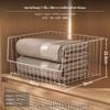 Metal Closet Storage Basket, Stackable Organizer for Clothes & Bags