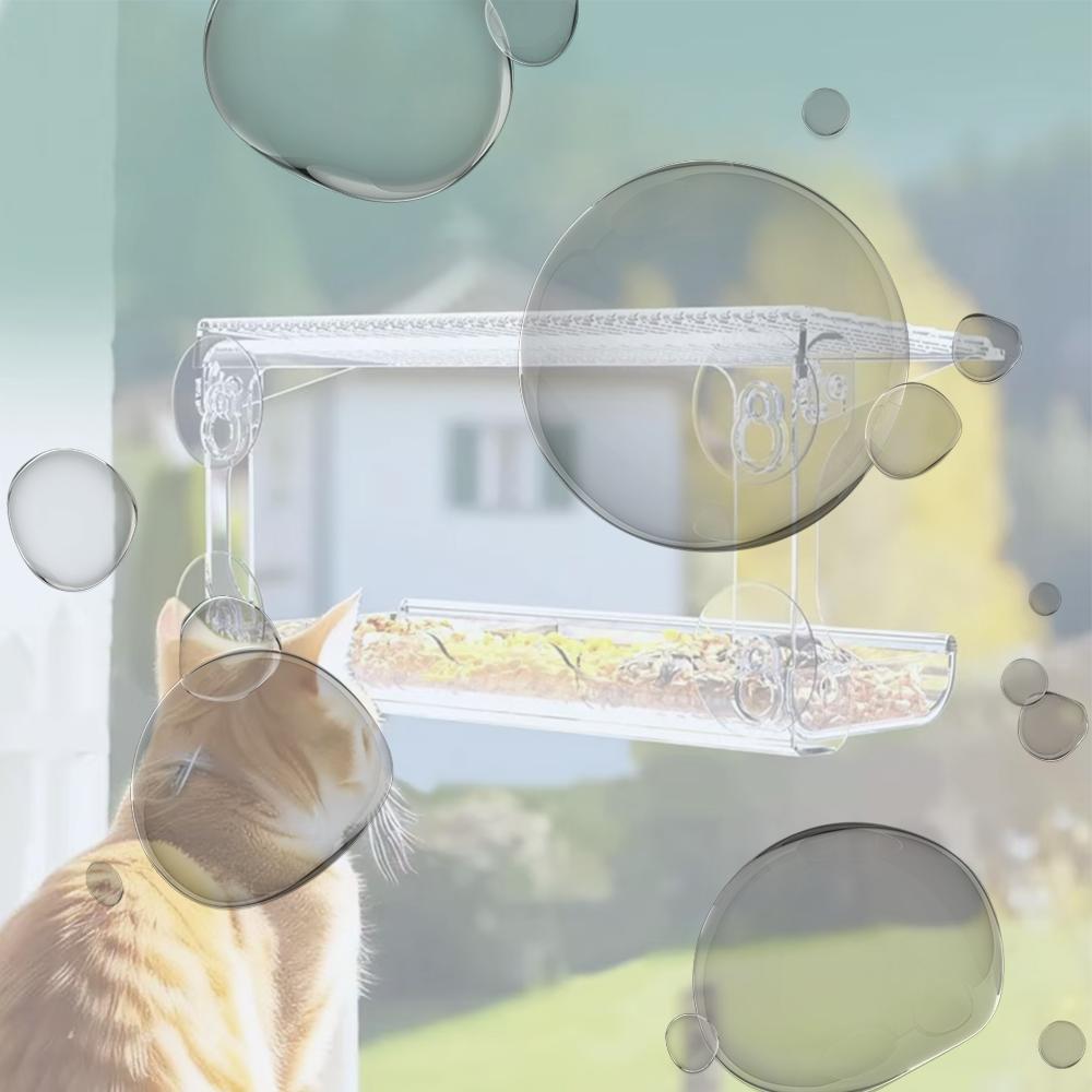 Hanging Bird Feeder with Strong Suction Cups Bird Food Feeding House Detachable Hanging Birdhouse Feeder for Outside Garden Yard