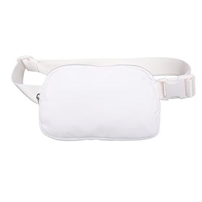 Ongwan Sports Belt Pouch, Large Capacity Adjustable Waist Belt Bag, 60-120cm (White)