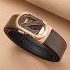 Men's Belt Genuine Leather Automatic Buckle Cowhide Belt Men's Business Casual Middle Aged and Young Trousers Belt