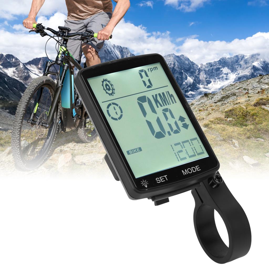 2,8 Zoll LED-Bildschirm Fahrradcomputer Leuchtend Multifunktions-Stoppuhr Fahrradtacho Weiß