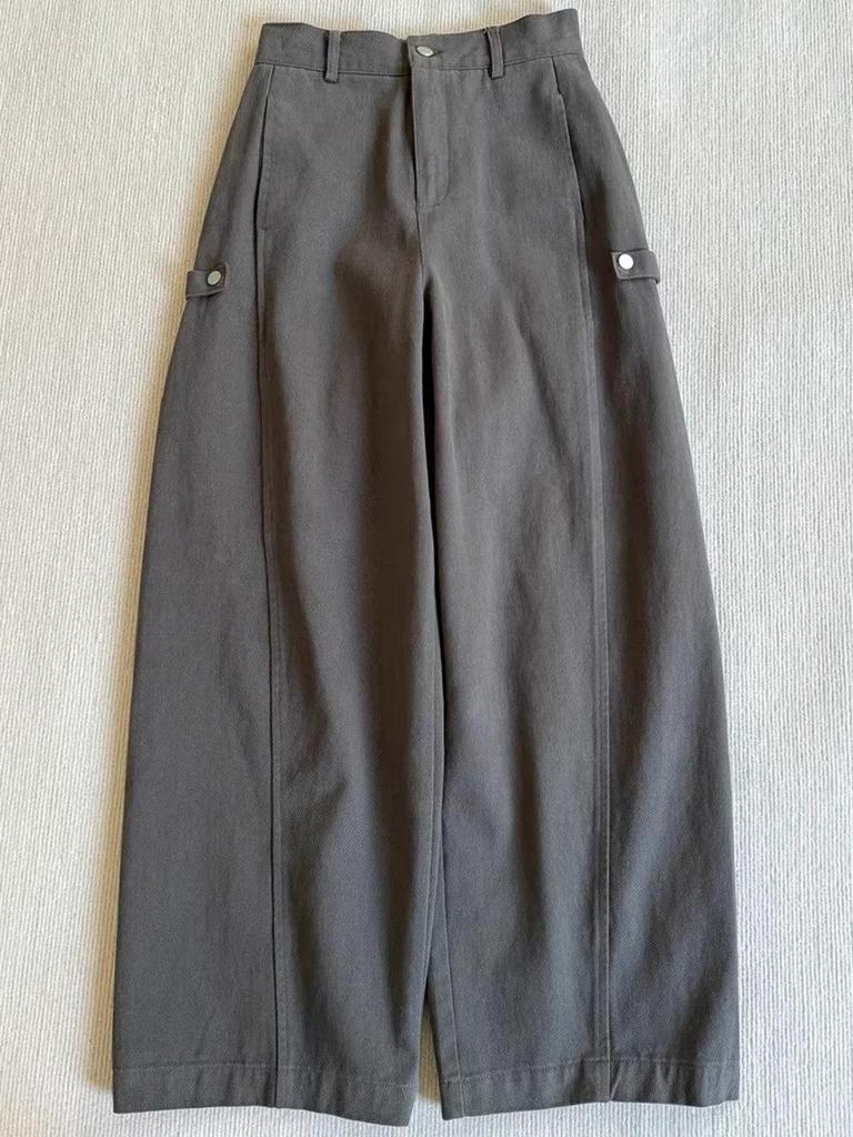 Women's Plus Size High Waist Straight Leg Casual Pants - Spring/Autumn Loose Fit